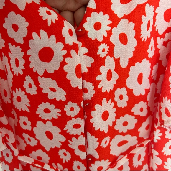 ASOS Red floral Minidress 14 - Picture 4 of 7